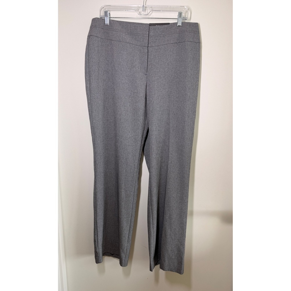 Apt. 9 Curvy Trouser Women 14 Gray NWT Mid Rise Slimming Relaxed Leg Dress Pants
